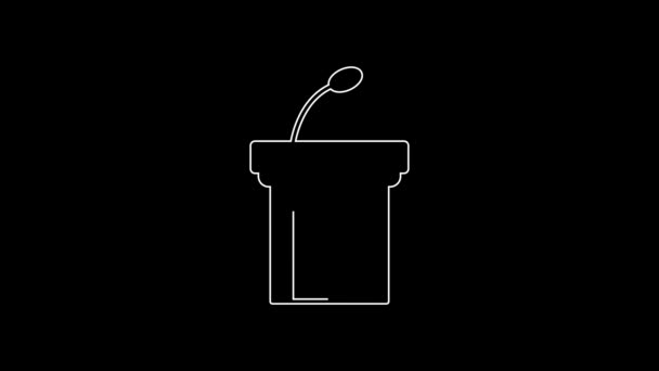 Біла Ікона Проповідей Церковників Ізольована Чорному Тлі Подіум Проповідника Церкві — стокове відео