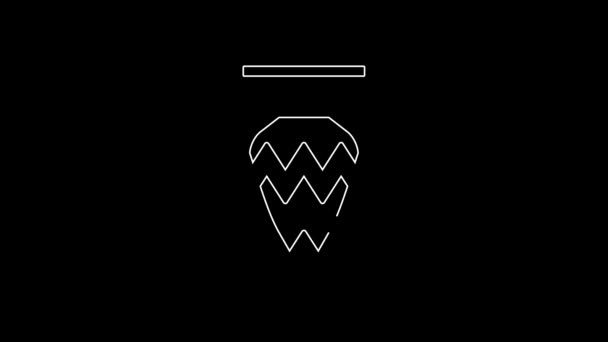 White Line Egyptian Vase Icon Isolated Black Background Symbol Ancient — Stock video