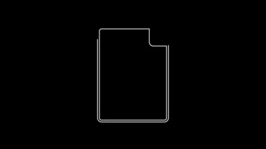 White line MP4 file document. Download mp4 button icon isolated on black background. MP4 file symbol. 4K Video motion graphic animation.