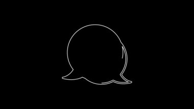 Beyaz çizgi müzik notası, ton simgesi siyah arkaplanda izole edilmiş. 4K Video hareketli grafik canlandırması.