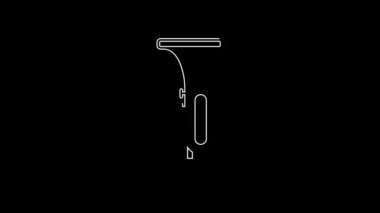 White line Trumpet icon isolated on black background. Musical instrument. 4K Video motion graphic animation.