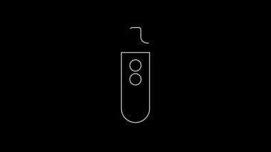 White line Electronic cigarette icon isolated on black background. Vape smoking tool. Vaporizer Device. 4K Video motion graphic animation.