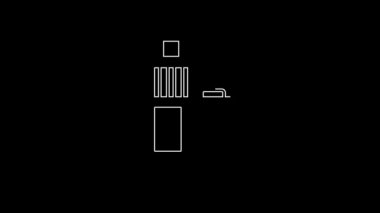 White line Vape mod device icon isolated on black background. Vape smoking tool. Vaporizer Device. 4K Video motion graphic animation.