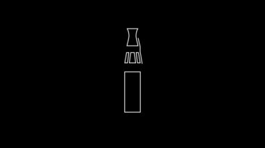 White line Electronic cigarette icon isolated on black background. Vape smoking tool. Vaporizer Device. 4K Video motion graphic animation.