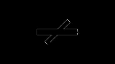 White line No smoking icon isolated on black background. Cigarette smoking prohibited sign. 4K Video motion graphic animation.