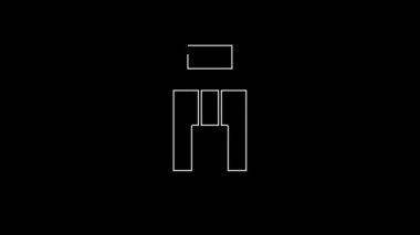 White line Vape mod device icon isolated on black background. Vape smoking tool. Vaporizer Device. 4K Video motion graphic animation.