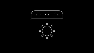 White line Calendar summer icon isolated on black background. Event reminder symbol. 4K Video motion graphic animation.