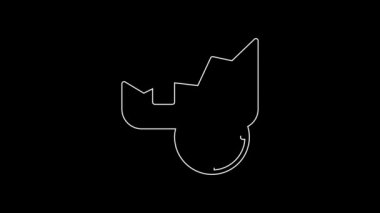 Beyaz çizgi borsa büyüme grafikleri ve kara arka planda izole edilmiş para simgesi. Ekranda ok grafikleri olan bir monitör. 4K Video hareketli grafik canlandırması.