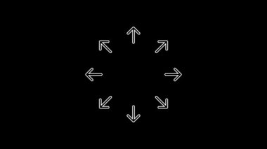 White line Multitasking manager working icon isolated on black background. 4K Video motion graphic animation.