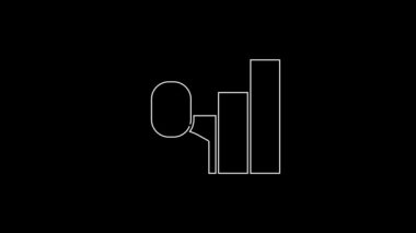 White line Productive human icon isolated on black background. Idea work, success, productivity, vision and efficiency concept. 4K Video motion graphic animation.