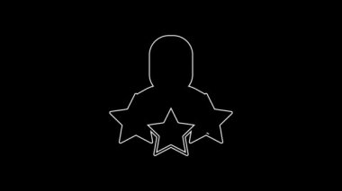 White line Productive human icon isolated on black background. Idea work, success, productivity, vision and efficiency concept. 4K Video motion graphic animation.