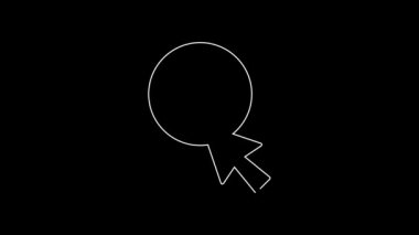 White line Worker icon isolated on black background. Business avatar symbol user profile icon. Male user sign. 4K Video motion graphic animation.