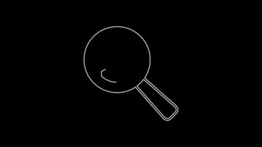White line Magnifying glass for search job icon isolated on black background. Recruitment or selection concept. Search for employees and job. 4K Video motion graphic animation.