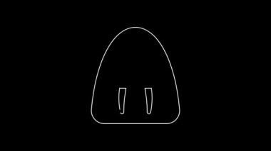 White line Walrus animal icon isolated on black background. 4K Video motion graphic animation.