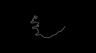 White line Map of Iceland icon isolated on black background. 4K Video motion graphic animation.