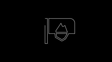 White line Ticket in Iceland icon isolated on black background. 4K Video motion graphic animation.