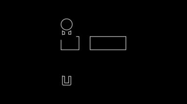 White line Flag of Iceland icon isolated on black background. 4K Video motion graphic animation.