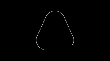 White line Pouf icon isolated on black background. Soft chair. Bag for the seat. Comfortable furniture armchair. 4K Video motion graphic animation.