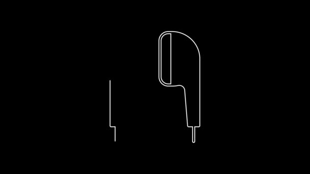 Иконка Наушников Air Выделена Черном Фоне Держатель Беспроводной Случае Наушников — стоковое видео