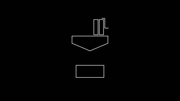 White Line Cigarettes Pack Box Icon Isolated Black Background Cigarettes — Stock Video