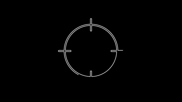 White Line Head Hunting Icon Isolated Black Background Business Target — Video