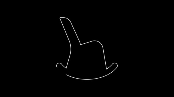 White Line Rocking Chair Icon Isolated Black Background Video Motion — Stock Video