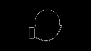 Beyaz çizgi Para siyah arkaplanda izole kalkan simgesi ile. Sigorta konsepti. Güvenlik, güvenlik, koruma, konsept koruma. 4K Video hareketli grafik canlandırması.