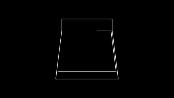 Λευκή Γραμμή Εικονίδιο Φούστα Απομονώνονται Μαύρο Φόντο Γραφική Κίνηση Κίνησης — Αρχείο Βίντεο