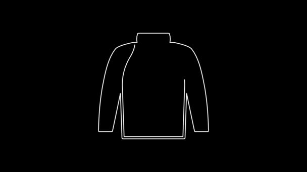 White Line Shirt Icon Isolated Black Background Shirt Video Motion — Video
