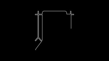 White line Empty photo studio icon isolated on black background. Screen backdrop. 4K Video motion graphic animation.