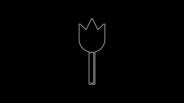 White line Photo mode macro icon isolated on black background. 4K Video motion graphic animation.
