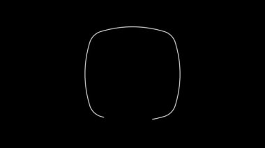 Beyaz çizgi Şimşek simgesi siyah arkaplanda izole edildi. Flaş işareti. Flaş ikonunu yükle. Gök gürültüsü. Yıldırım çarpması. 4K Video hareketli grafik canlandırması.