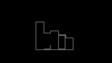 Beyaz çizgi Finansal büyüme siyah arkaplanda izole edilmiş ikonu azaltır. Gelirleri arttırıyorum. 4K Video hareketli grafik canlandırması.