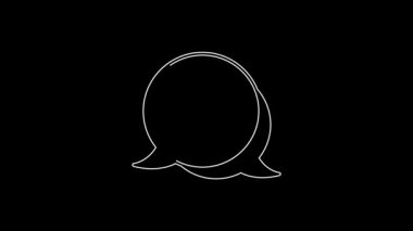 Siyah arkaplanda beyaz çizgi pasta grafiği bilgi simgesi izole edildi. Diyagram çizelgesi. 4K Video hareketli grafik canlandırması.