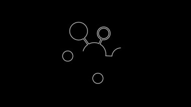 White line Mind map infographic icon isolated on black background. 4K Video motion graphic animation.