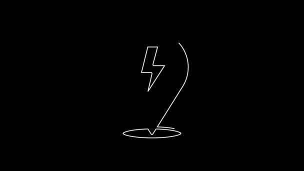 Черном Фоне Выделена Иконка Молнии Флэш Знак Зарядить Значок Вспышки — стоковое видео