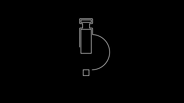 Fehér Vonal Microscope Ikon Elszigetelt Fekete Háttérrel Kémia Gyógyszerészeti Eszköz — Stock videók