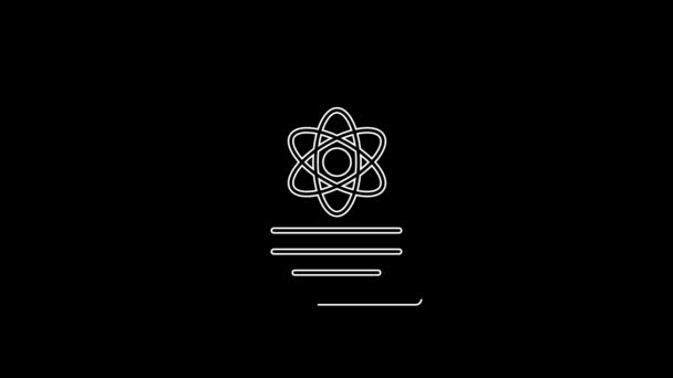 Біла Лінія Хімія Звіту Піктограма Ізольована Чорному Тлі Відео Рух — стокове відео