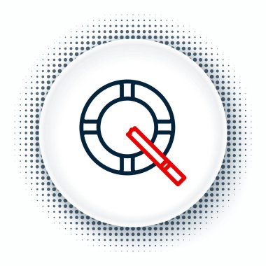 Beyaz arka planda sigara ikonu olan çizgi küllüğü. Renkli taslak konsepti. Vektör.