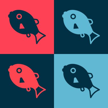 Pop art Tropical fish icon isolated on color background. Exotic fish. Vector.