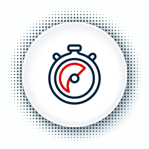 Line Stopwatch Symbol Isoliert Auf Weißem Hintergrund Zeitzeichen Chronometerzeichen Buntes — Stockvektor