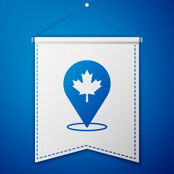 Icono Hoja Arce Canadiense Azul Aislado Sobre Fondo Azul Canadá — Vector de stock