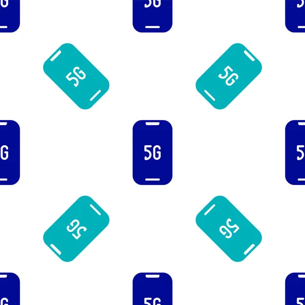 Blue Mobile New Wireless Internet Wifi Icon Isolated Seamless Pattern — Vetor de Stock