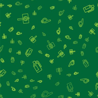 Set line Protest, Hand grenade and Whistle on seamless pattern. Vector.