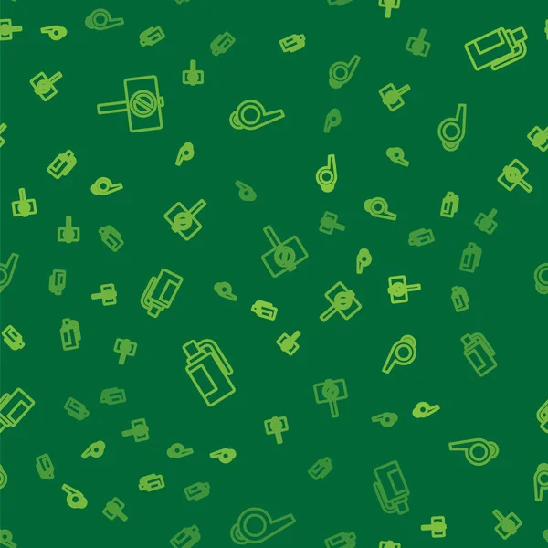 Set line Protest, Hand grenade and Whistle on seamless pattern. Vector.