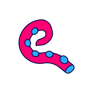 Filled outline Octopus of tentacle icon isolated on white background. Vector.