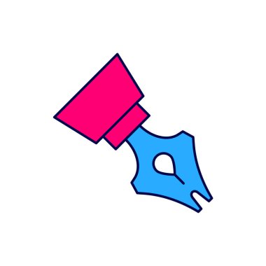 Doldurulmuş dolmakalem ucu simgesi beyaz arkaplanda izole edildi. Kalem aleti işareti. Vektör.