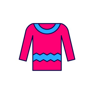 Doldurulmuş Süveter simgesi beyaz arkaplanda izole edildi. Kazak ikonu. Vektör.