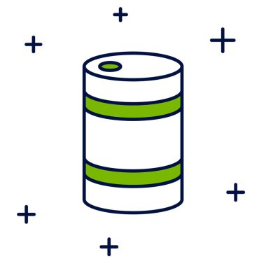 Metal bira fıçısı ikonu beyaz arka planda izole edildi. Vektör.