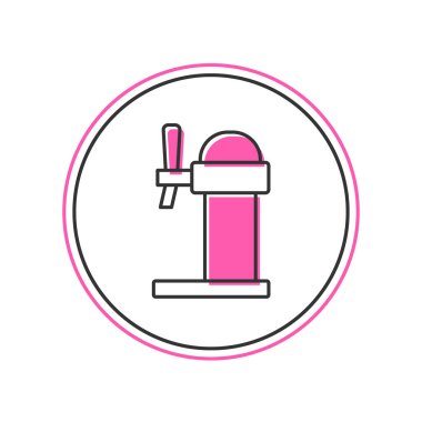 Filled outline Dispenser beer icon isolated on white background. Beer wide tower with tap. Vector.